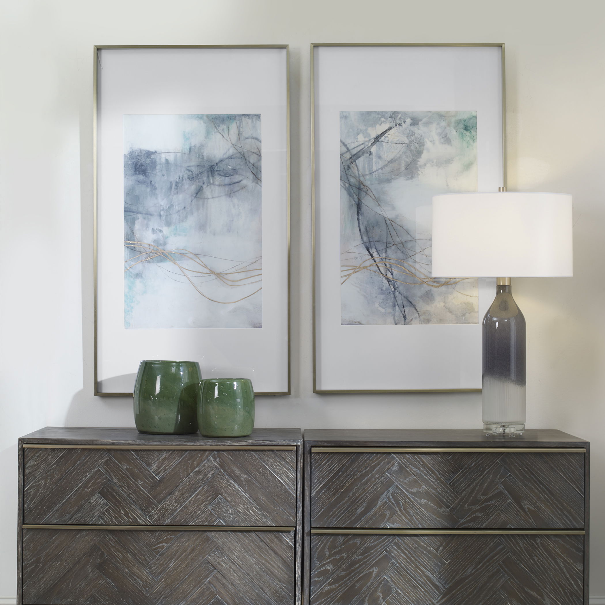 Undulating Oro Abstract Prints Set/2 large image 
