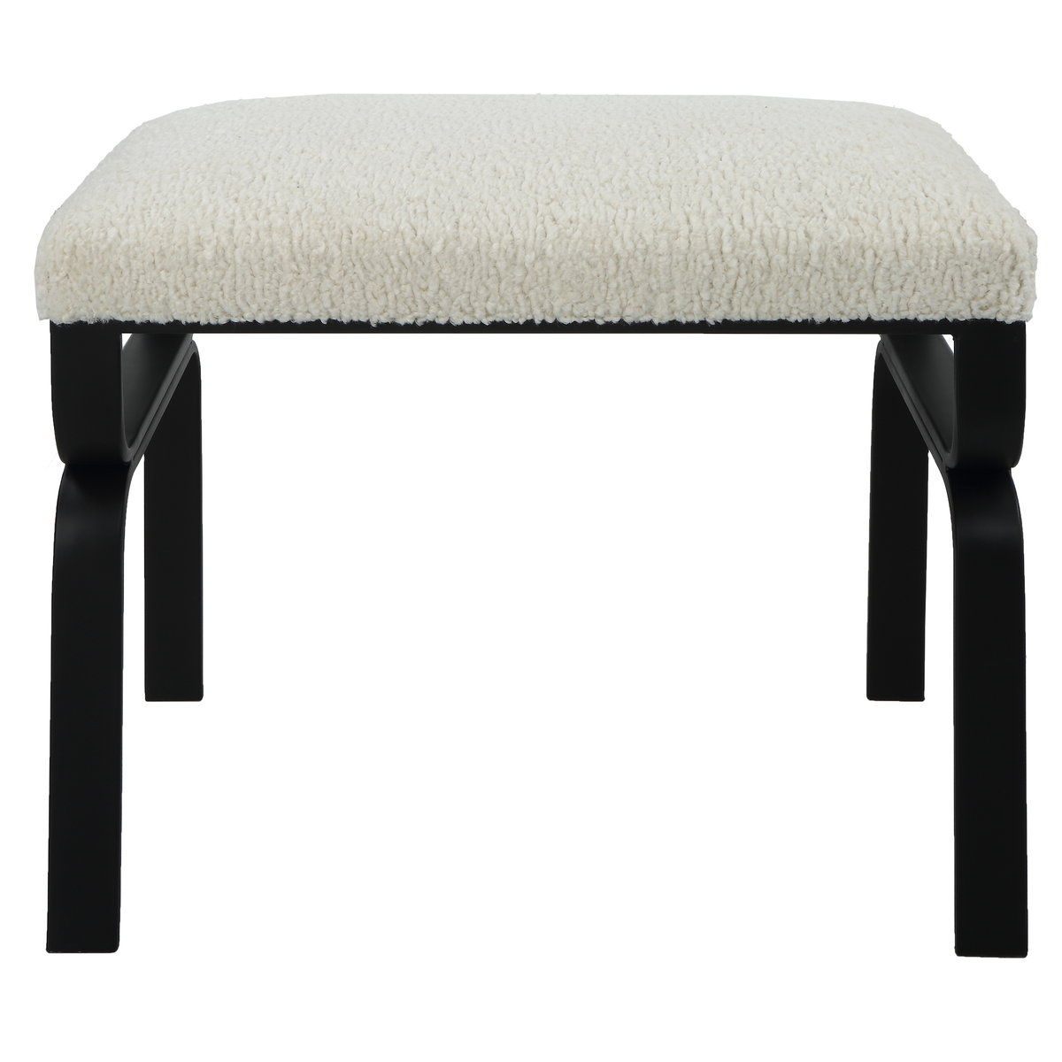 Diverge White Shearling Small Bench, Benche by Uttermost, 22.75" width x 18.75" height x 15.12" depth View 1