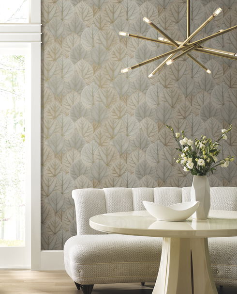 Leaf Concerto Taupe Wallpaper
