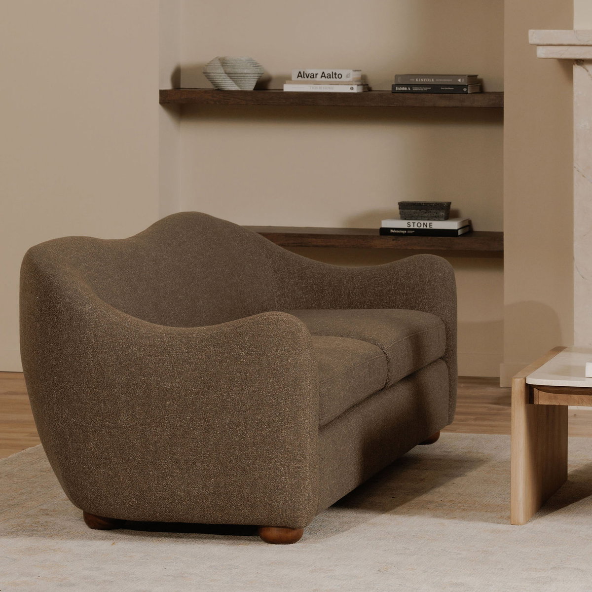 Bria Sofa Brown, Sofas & Sectional by Moe's Home, 89.8" width x 29.6" height x 34.7" depth View 6