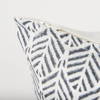 Jennelle 22x22 Cream with Indigo Print Linen Square Pillow Cover, Decorative Pillow by Mercana, 22" length x 22" width x 0.2" height thumbnail 8