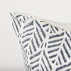 Jennelle 22x22 Cream with Indigo Print Linen Square Pillow Cover, Decorative Pillow by Mercana, 22" length x 22" width x 0.2" height thumbnail 8