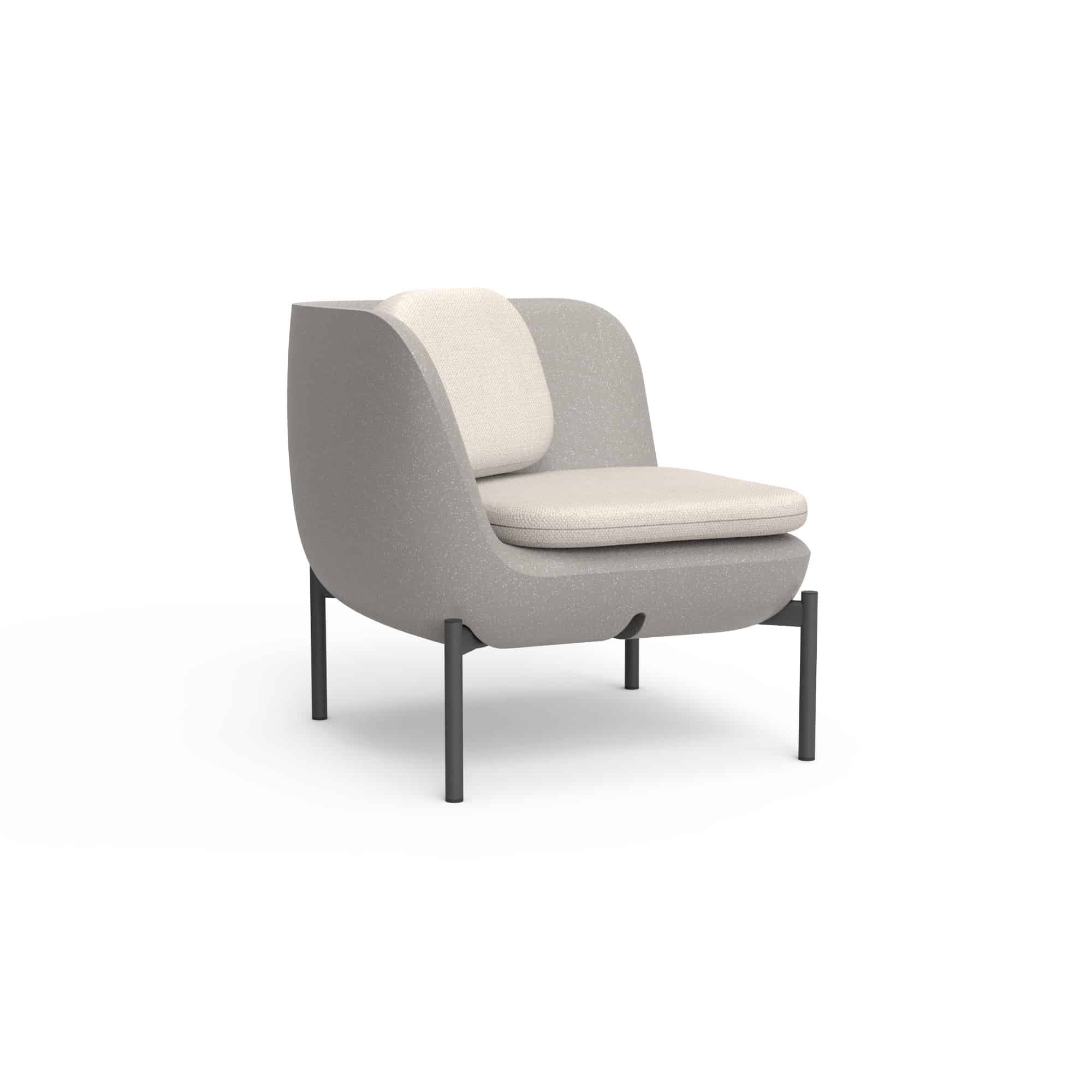 Inou Elements Corner Lounge Chair, Outdoor Furniture by Crescent Garden, 2'3.8" width x 2'2.4" height x 2'3.8" depth View 5