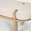 Sohan Light Brown Elm Wood with Oatmeal Fabric Bench, Benche by Mercana, 63" length x 18" width x 19" height thumbnail 8