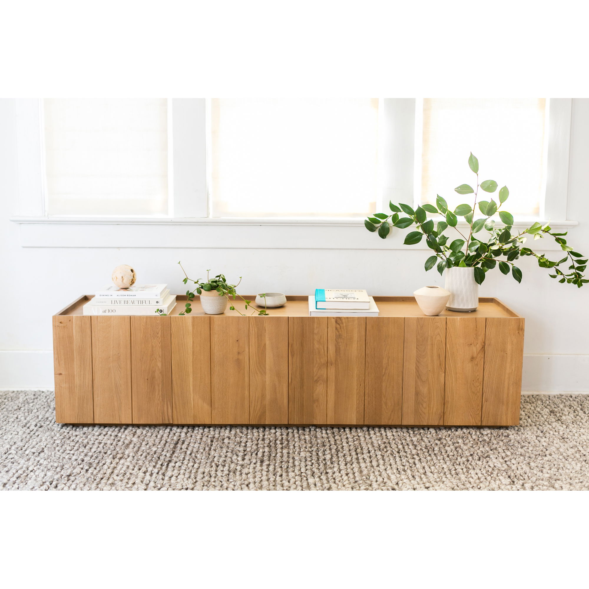 Plank Media Cabinet Natural, Media Console by Moe's Home, 72" width x 18" height x 19" depth View 7