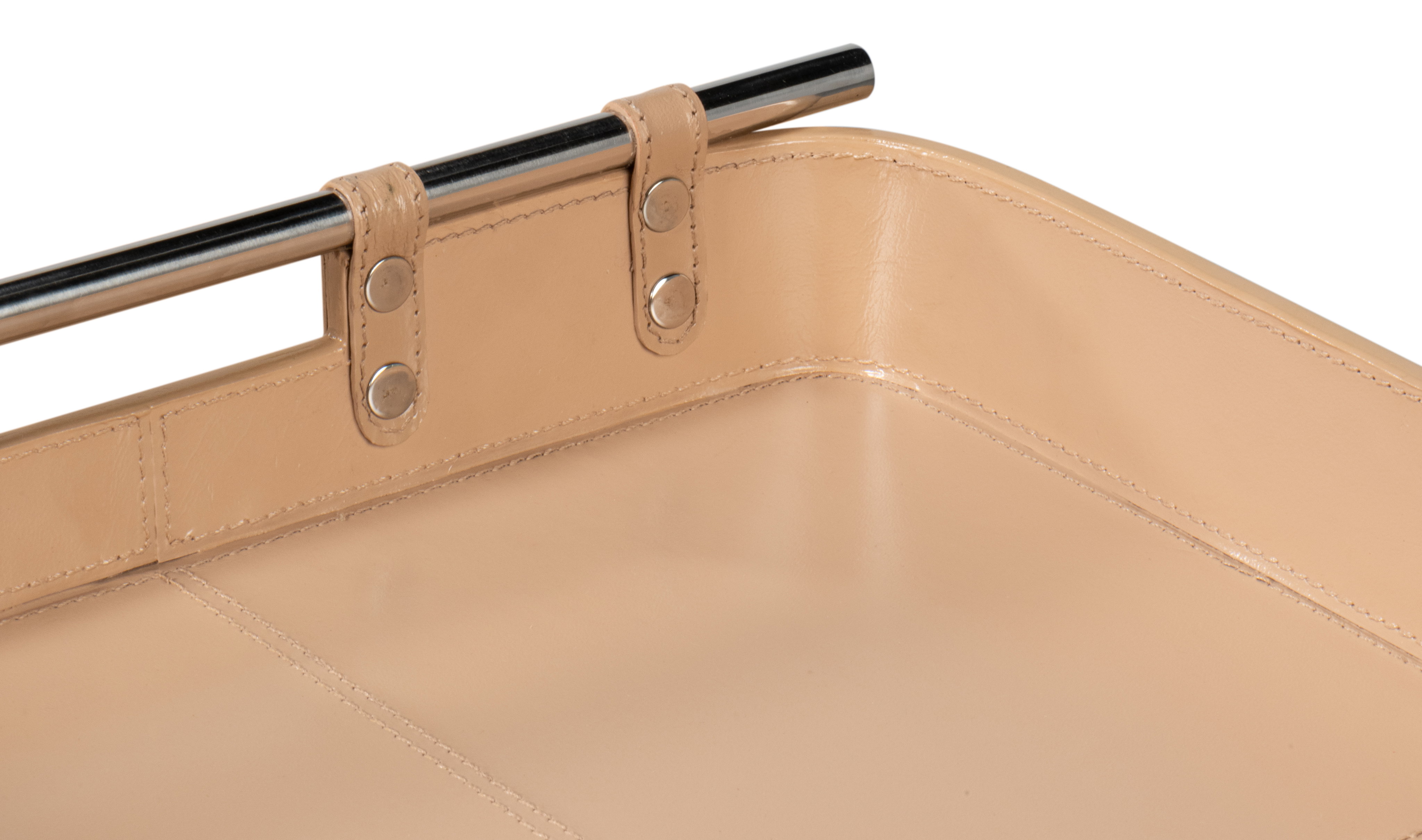 Safari Leather Tray, Mushroom, Decor by Sarreid, 19" length x 15" width x 2" height View 6