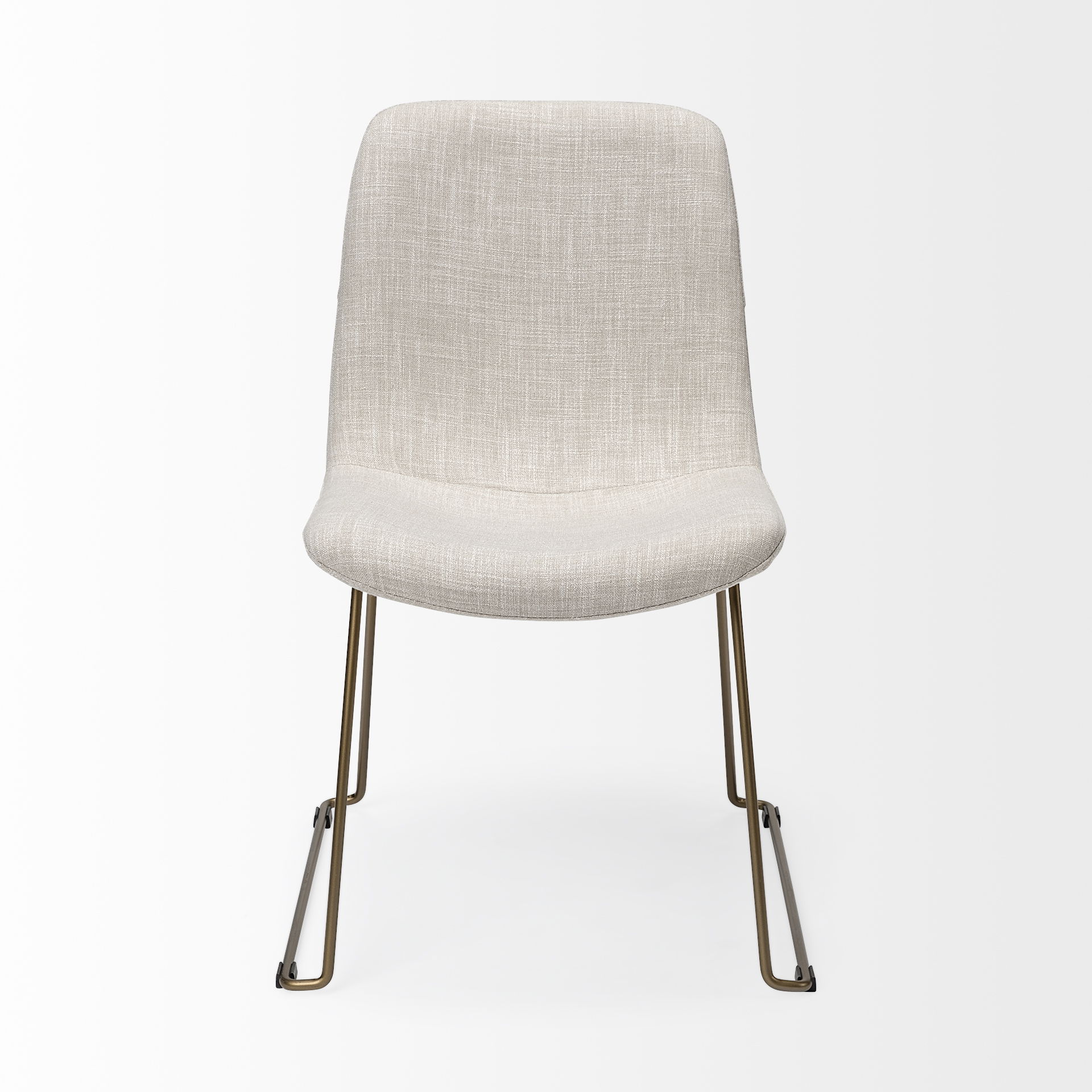 Sawyer I Beige Fabric Seat Gold Metal Frame Dining Chair large image 