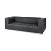 Ricciardo Black Leather Wrapped Three Seater Sofa, Sofas & Sectional by Mercana, 82.5" length x 38.5" width x 26.5" height thumbnail 1