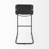 Berbick Low Back 26in Seat Counter Stool | Black Leather with Gray Metal, Counter & Bar Stool by Mercana, 20.5" length x 24.8" width x 43" height thumbnail 5