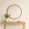 Alcott Large Round Mirror Oak, by Moe's Home, 48" width x 48" height x 1.06" depth thumbnail 4