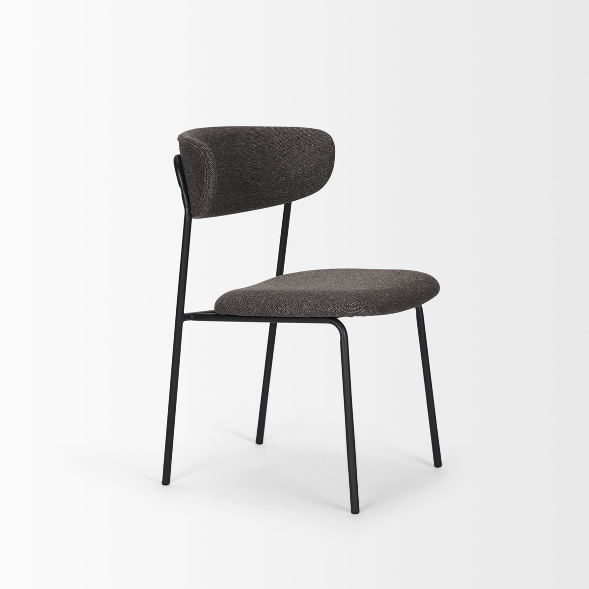 Corey Contoured Back Dining Side Chair | Gray Fabric with Metal, Dining Chair by Mercana, 22.25" length x 21.25" width x 32" height View 10
