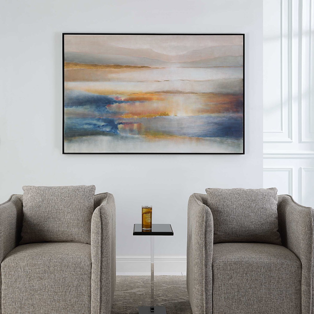 Seafaring Dusk Hand Painted Abstract Art, by Uttermost, 5'1" width x 3'5" height x 1.7" depth View 6