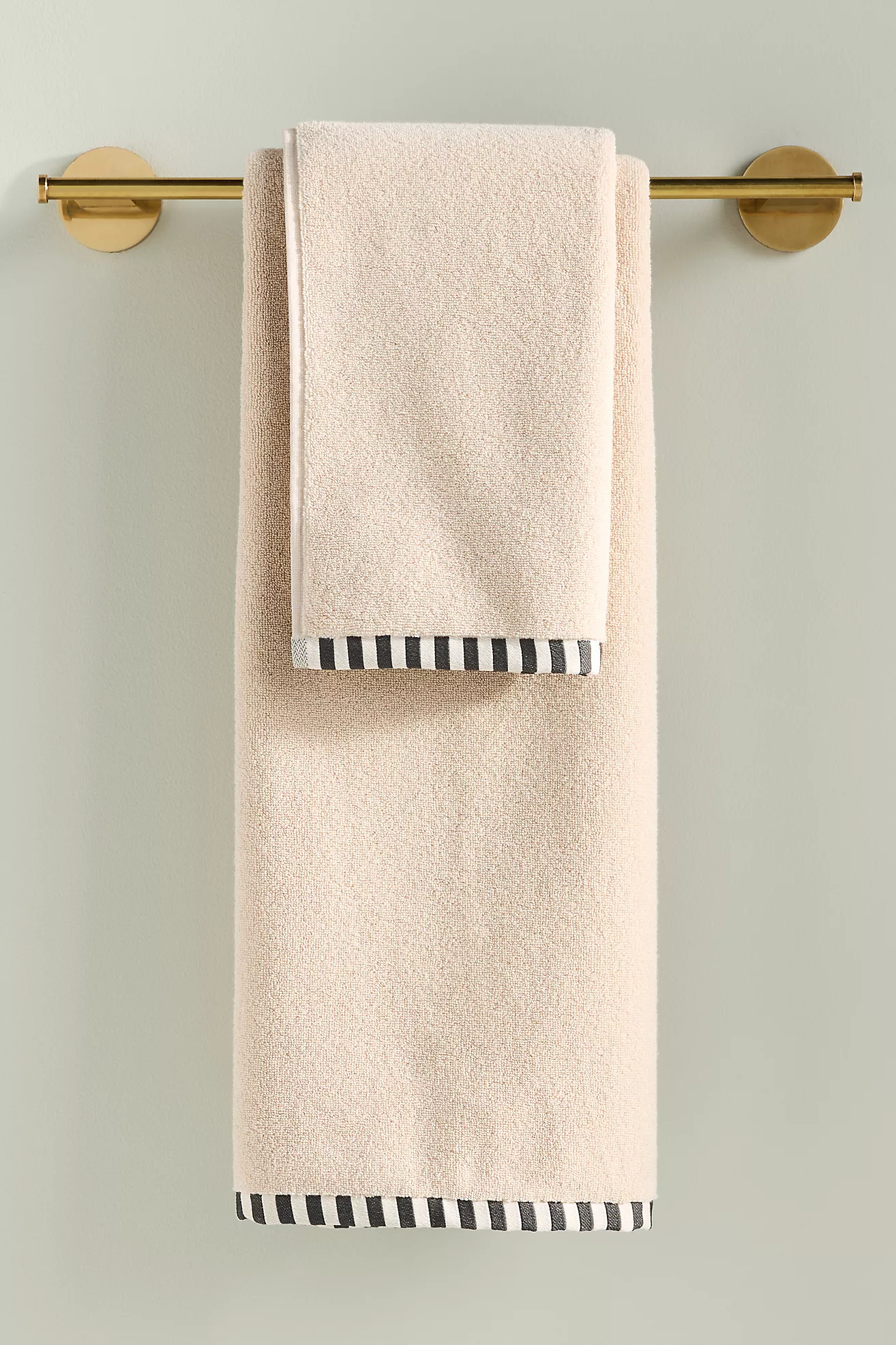 Online Designer Bathroom The Sloane Stripe Trim Soft Cotton Towel Collection