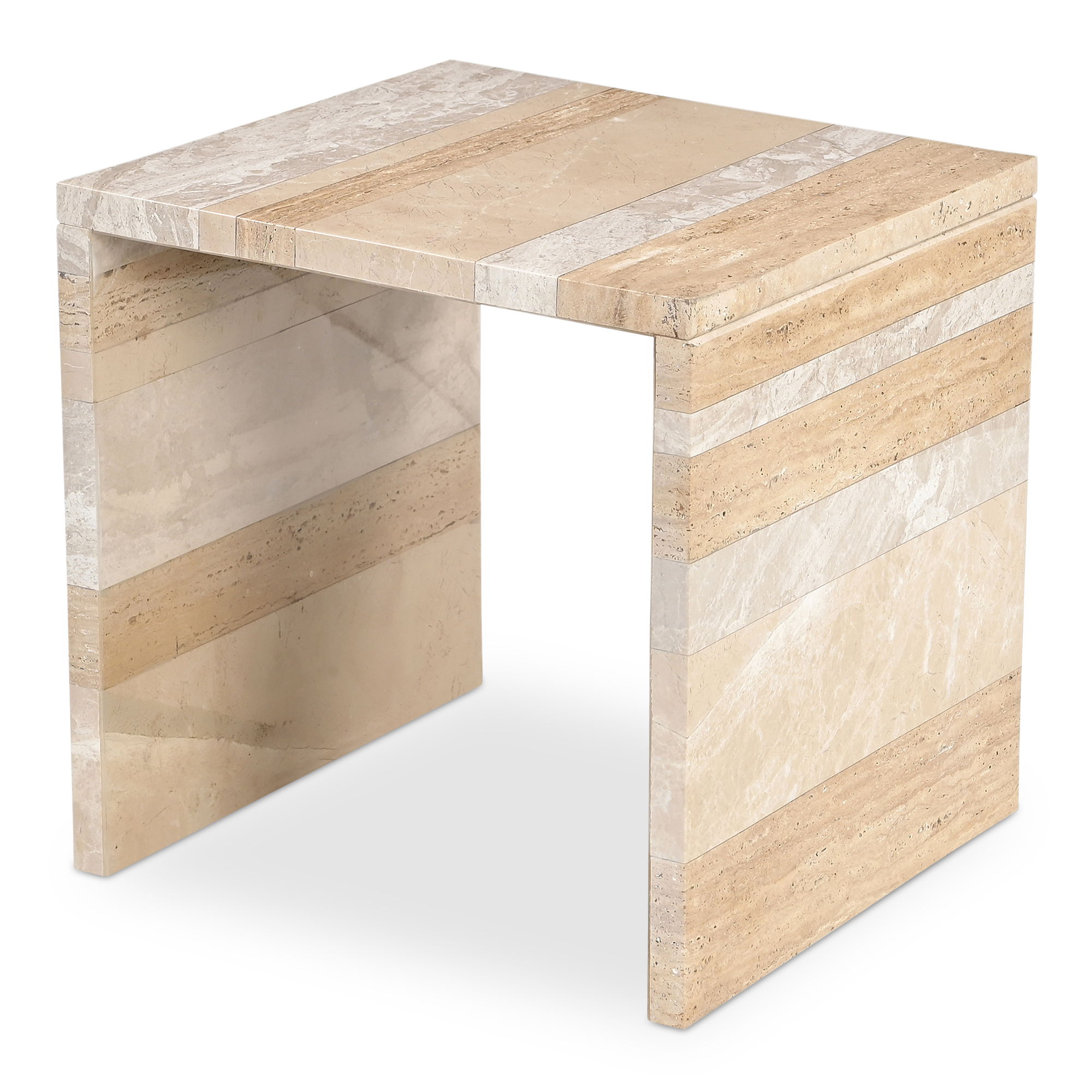 Rosa Accent Table Mixed Marble, Side & End Table by Moe's Home, 20" width x 20" height x 20" depth View 3