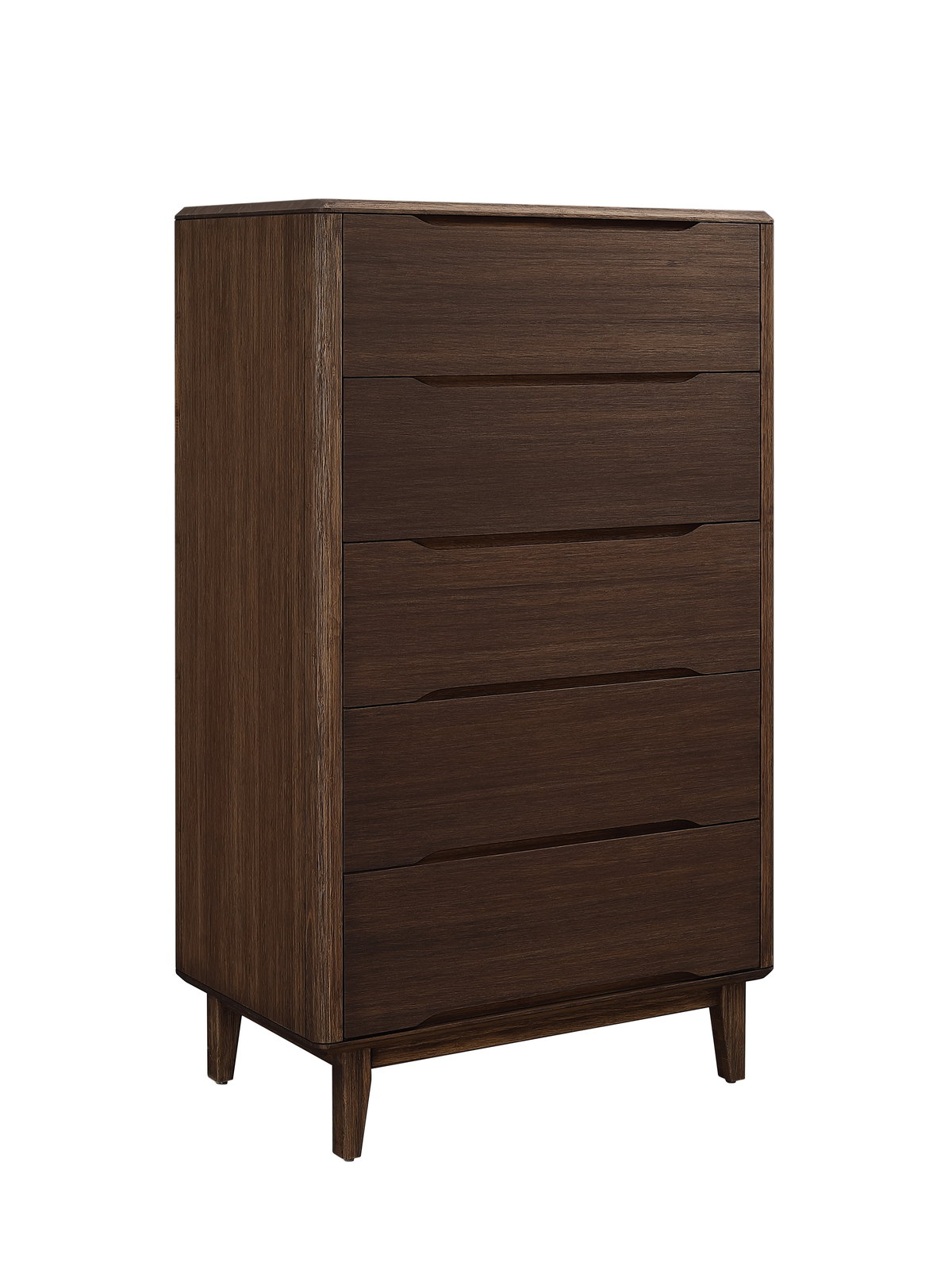 Currant Five Drawer High Chest, Oiled Walnut, Dresser by Greenington, 19" length x 32" width x 52" height View 1