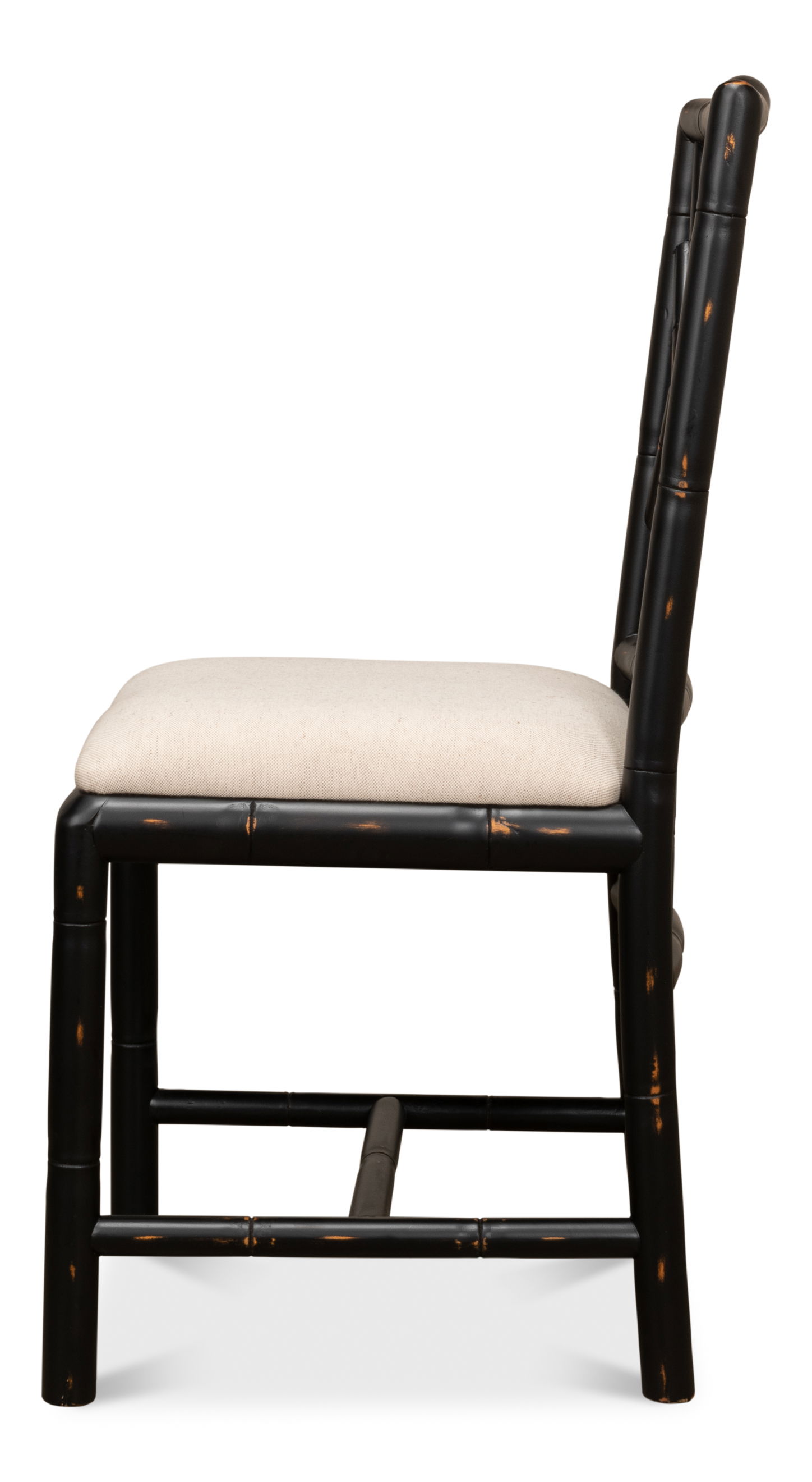 Brighton Bamboo Side Chair,Black, Dining Chair by Sarreid, 17" length x 22" width x 39" height View 10