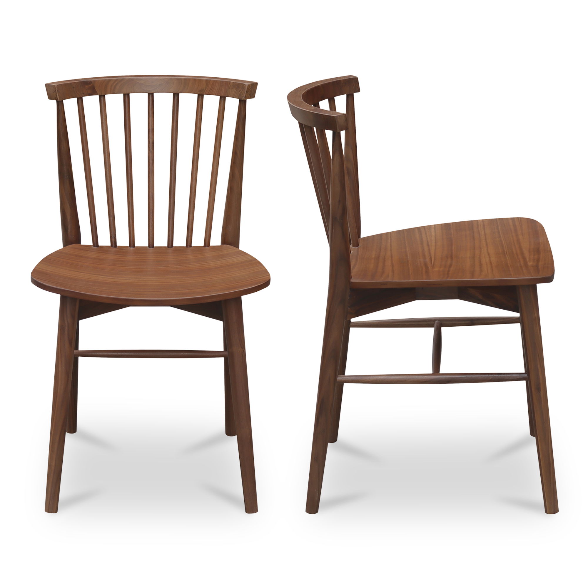 Marley Dining Chair Walnut-set Of Two, by Moe's Home, 18.58" width x 31.49" height x 20.19" depth View 3