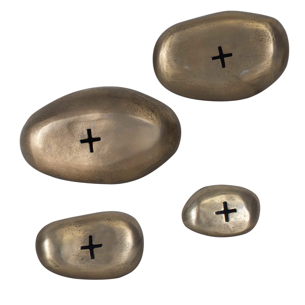 Set In Stone Brass Outdoor Wall Art Set/4, by Uttermost, 11" width x 4" height x 6.5" depth View 5