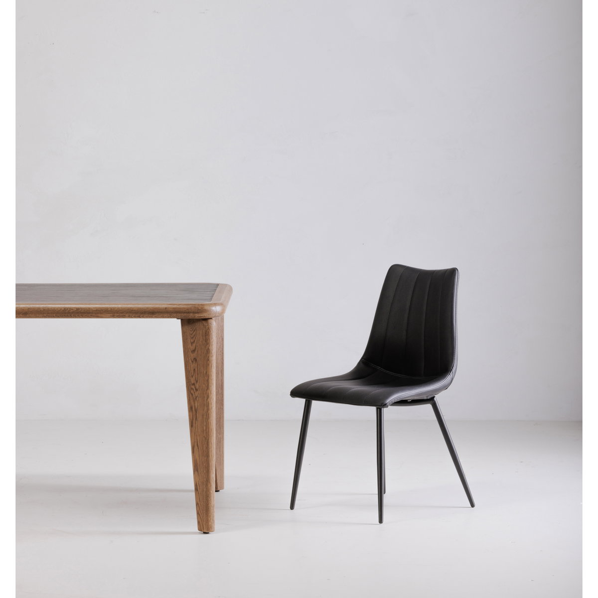 Alibi Dining Chair Matte Black - Set Of Two, by Moe's Home, 18" width x 33" height x 20" depth View 9