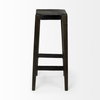 Nell Backless 30in Seat Bar Stool | Black Metal with Dark Brown Wood, Counter & Bar Stool by Mercana, 18" length x 15" width x 30" height thumbnail 5