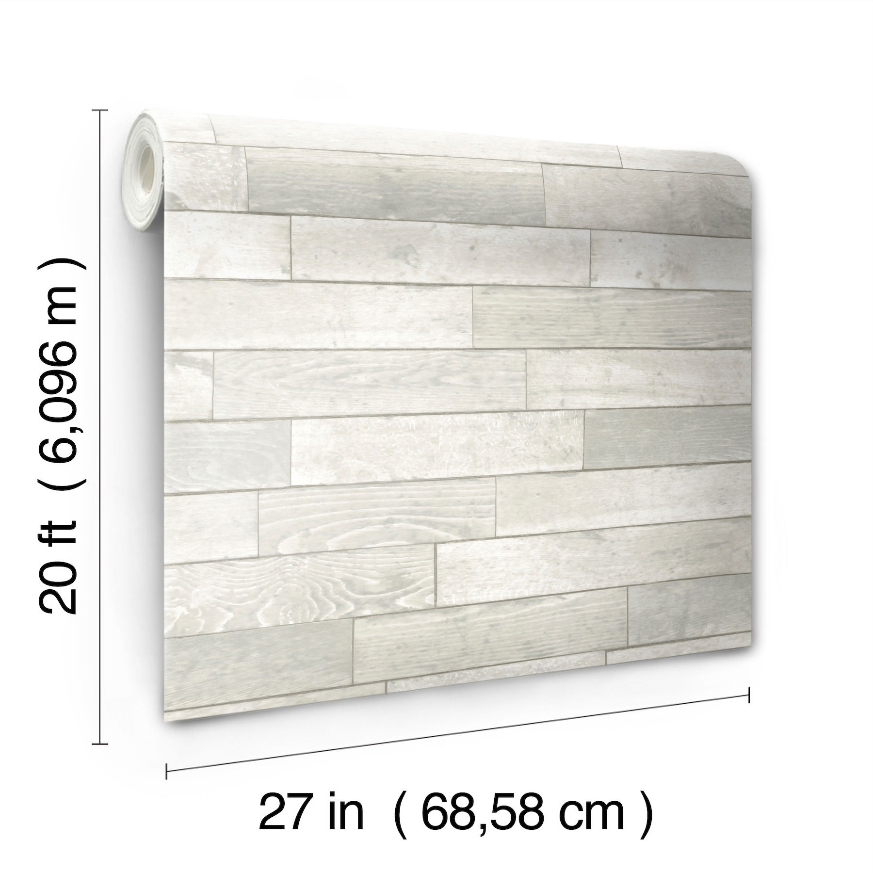 Warehouse Planks White Peel & Stick Wallpaper large image 