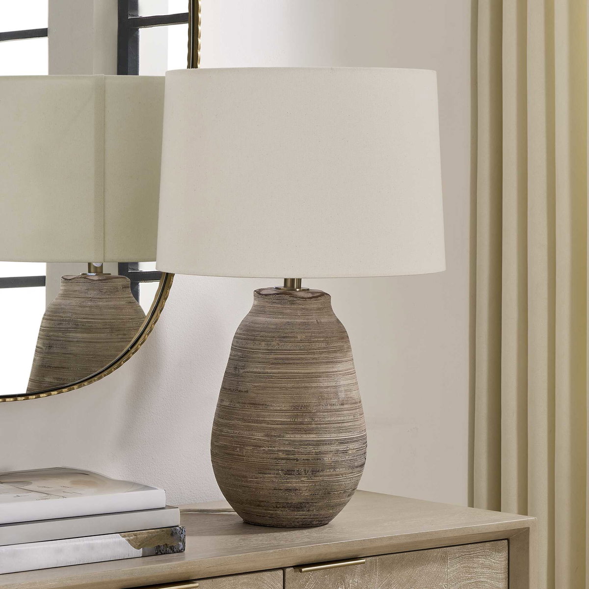 Tonachio Etched Urn Table Lamp, by Uttermost, 16" width x 25.25" height x 16" depth View 3