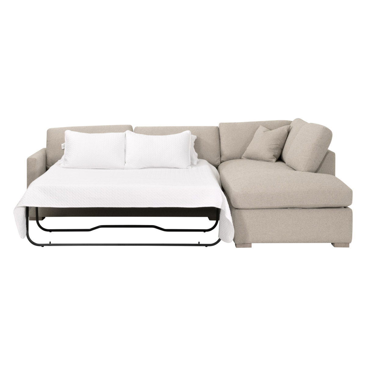 Clara 112' Slim Arm Sleeper Queen RF Sectional, Seating by Essentials for Living, 112" width x 37.5" height x 81" depth View 2