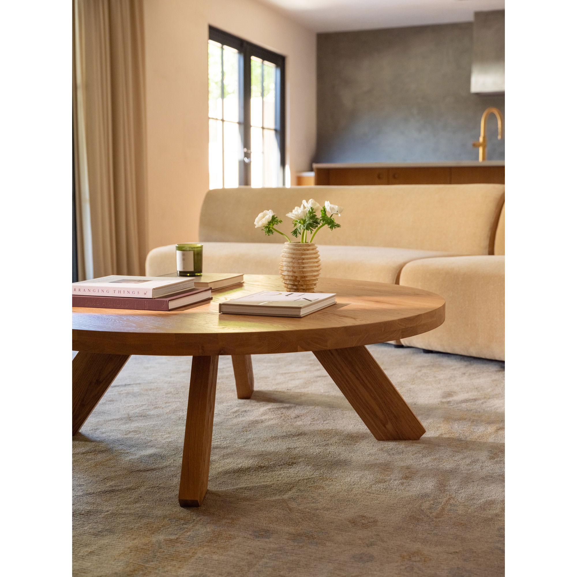 Alden Coffee Table Natural Oak, by Moe's Home, 50" width x 16.5" height x 50" depth View 7