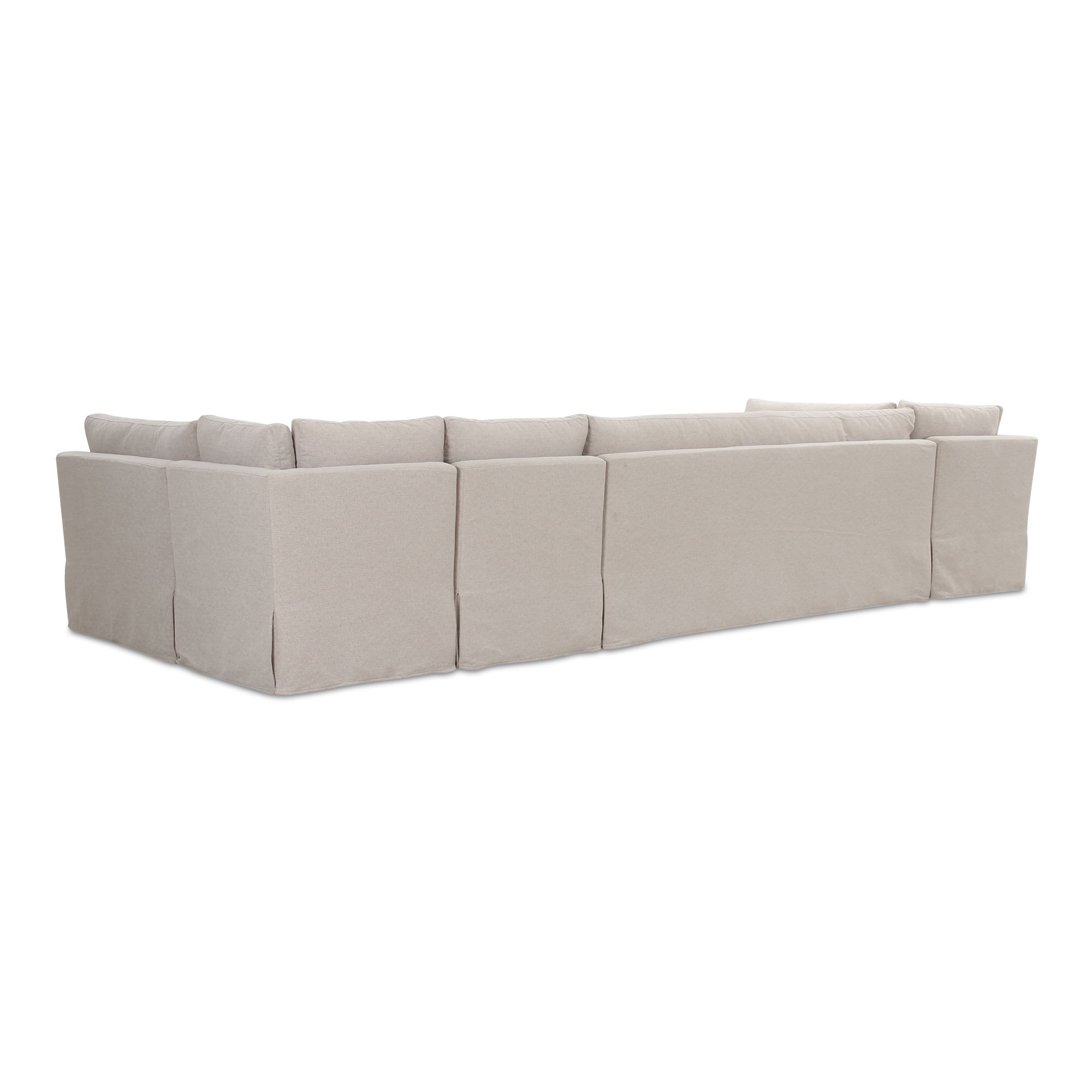 Fable Slipcover Dining Banquette U-shape Beige 154in large image 