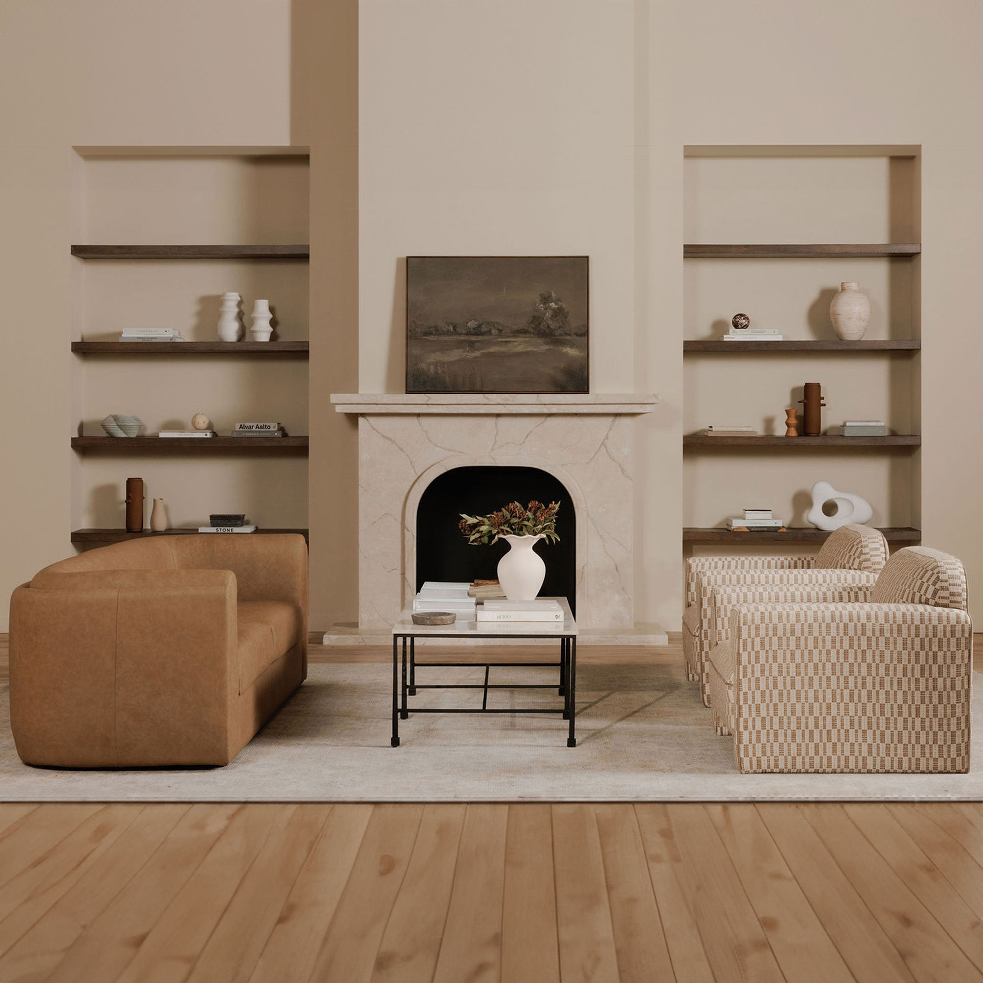 Alora Sofa Tan Leather large image 