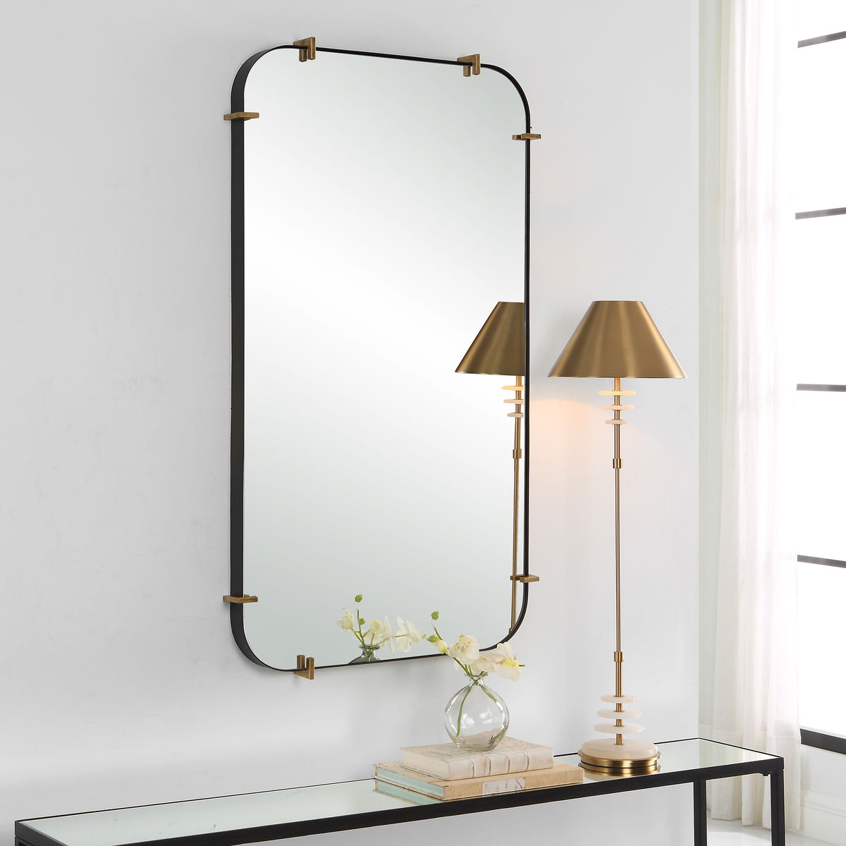 Pali Industrial Iron Mirror, by Uttermost, 27.12" width x 47.5" height x 2.5" depth View 8