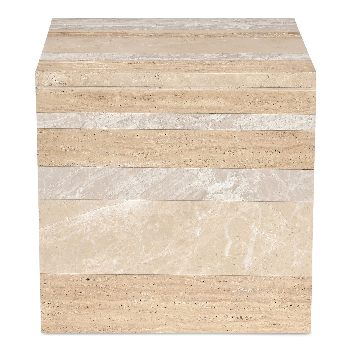 Rosa Accent Table Mixed Marble, Side & End Table by Moe's Home, 20" width x 20" height x 20" depth View 4