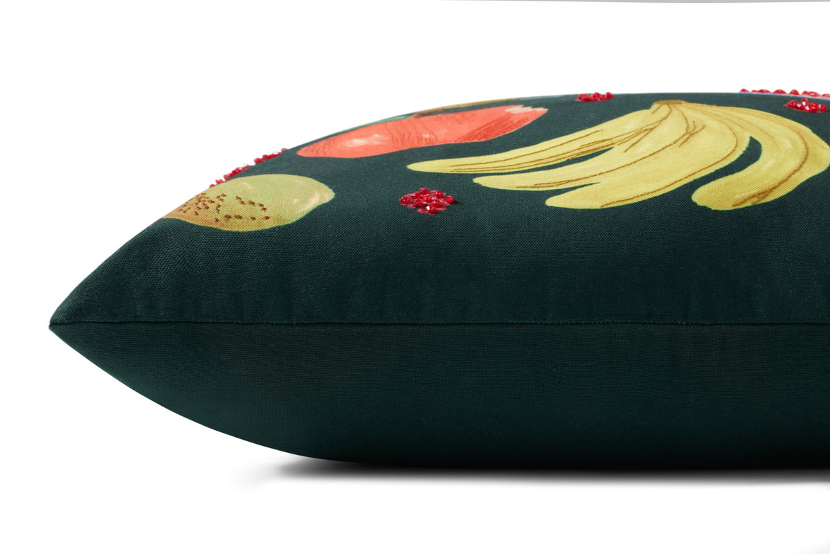 Rifle Paper Co. x Loloi Fruit Stand Pillow, Decorative Pillow, 22" length x 22" width View 2