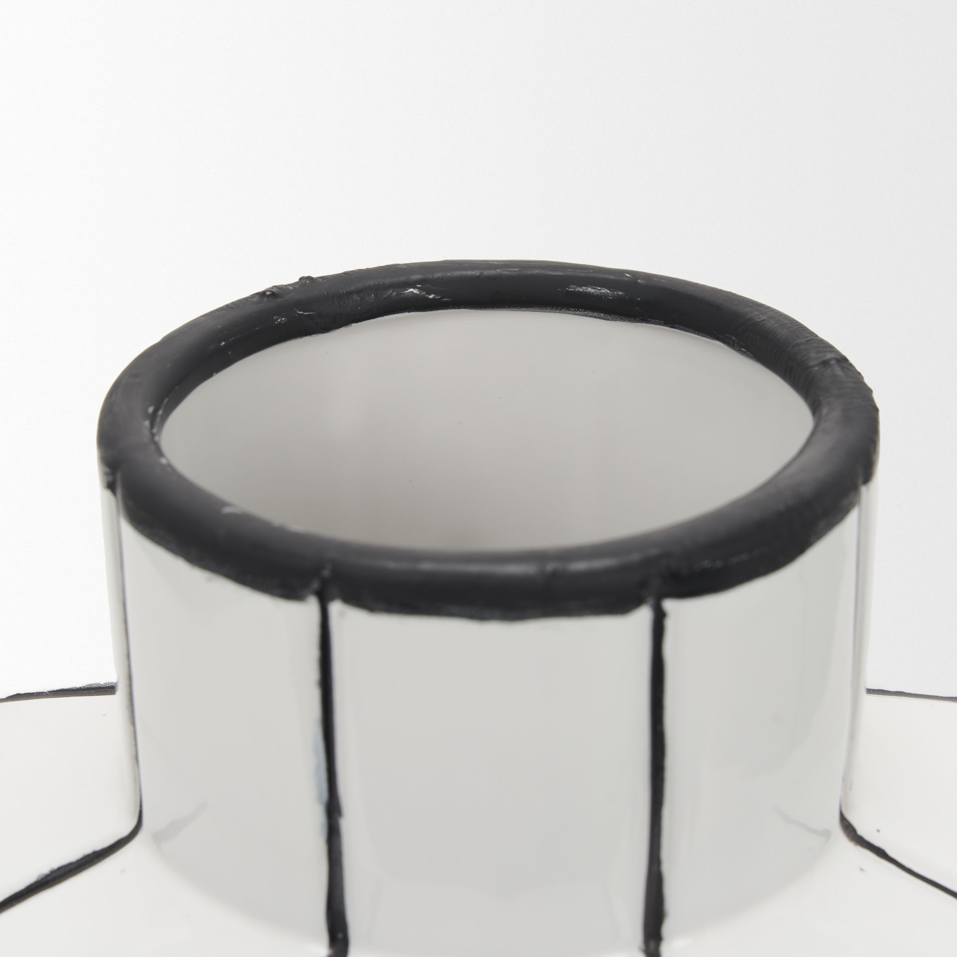 Dinah Large White with Black Stripes  Ceramic Vase, by Mercana, 9.84" length x 9.84" width x 15.94" height View 7