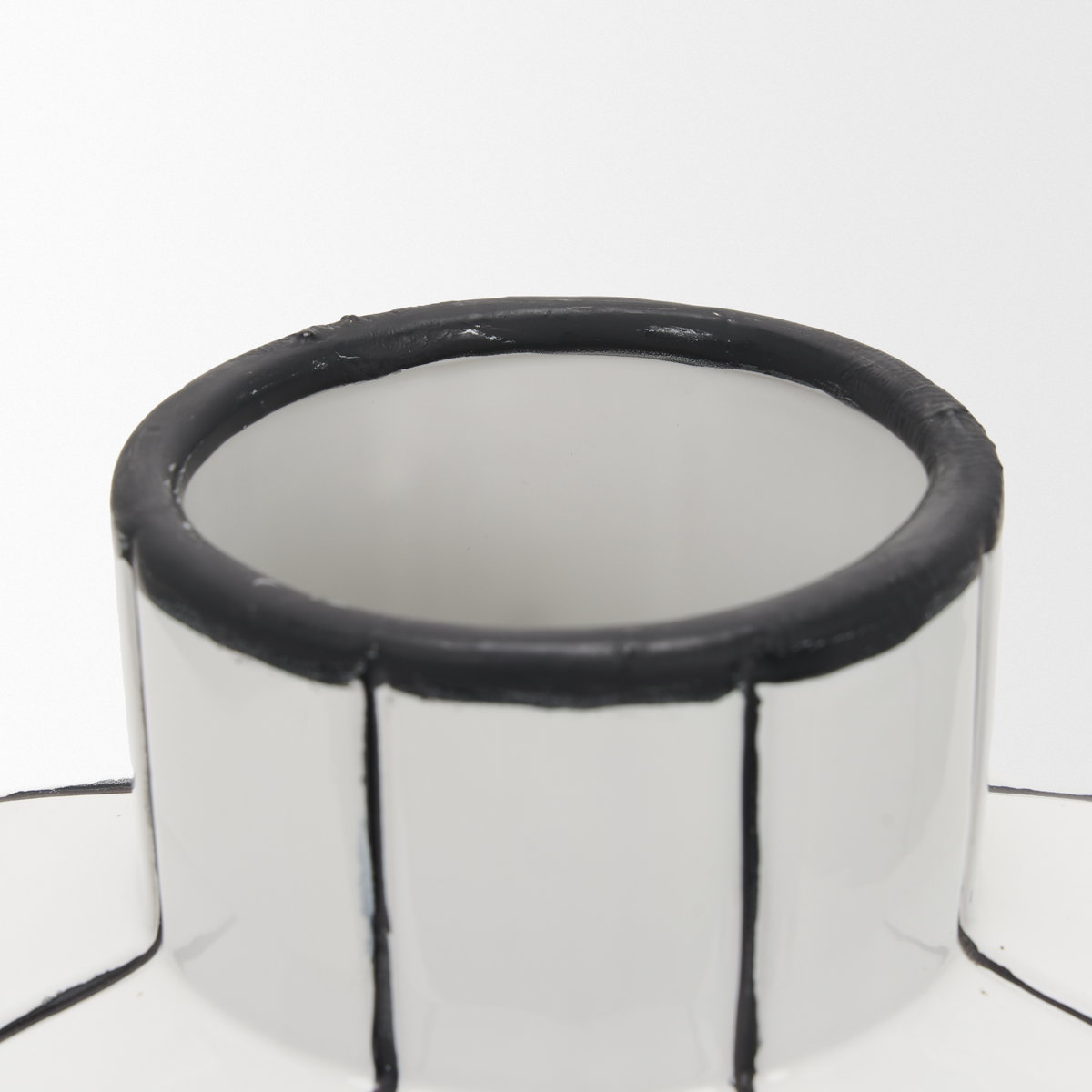 Dinah Large White with Black Stripes  Ceramic Vase, by Mercana, 9.84" length x 9.84" width x 15.94" height View 7