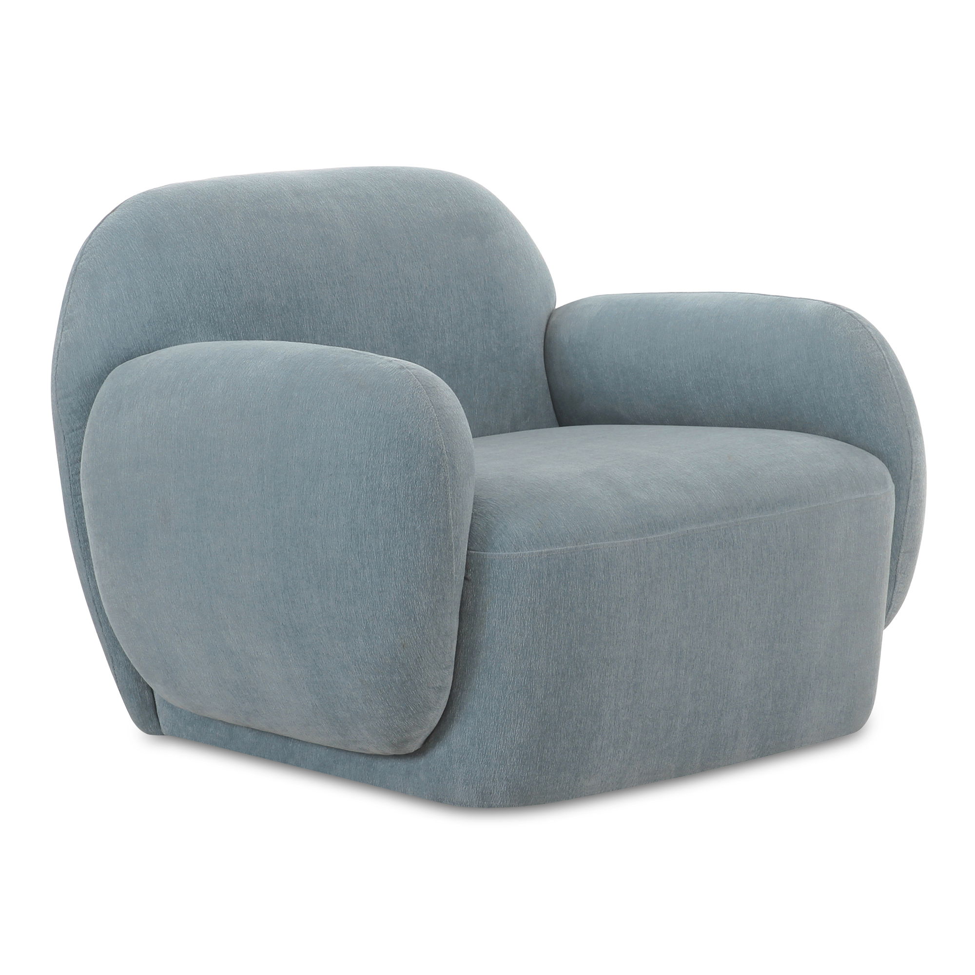 Hazel Lounge Chair Light Blue, Accent Chair by Moe's Home, 39.5" width x 28.75" height x 33.75" depth View 2