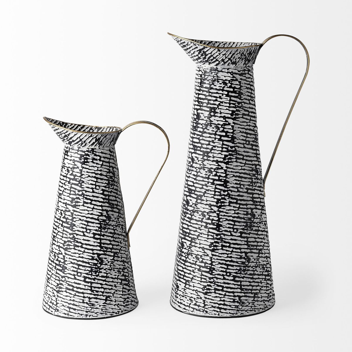 Colette Large Black/White Patterned Vase, Decorative Jar by Mercana, 9.8" length x 7.9" width x 20.3" height View 5