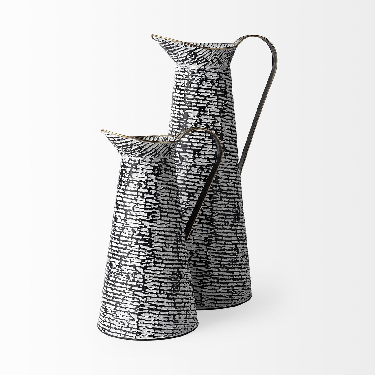 Colette Large Black/White Patterned Vase, Decorative Jar by Mercana, 9.8" length x 7.9" width x 20.3" height View 4