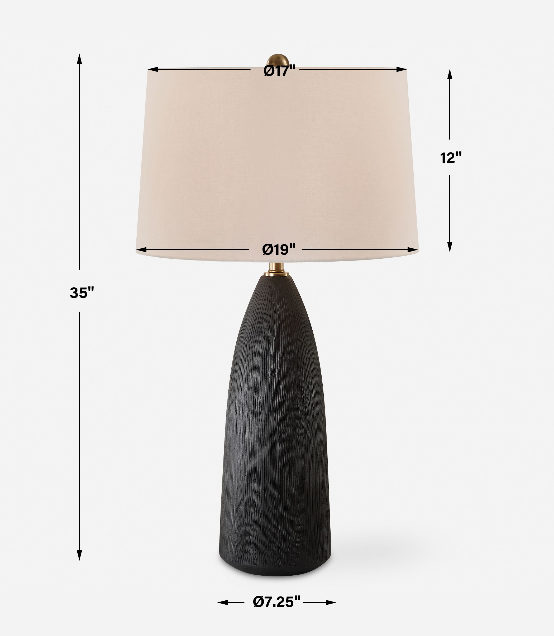 Jett Black Table Lamp large image 