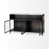Pender 63' L Black Metal Glass Door Display Cabinet, Cabinets & Sideboard by Mercana, 63" length x 17.25" width x 36" height thumbnail 7