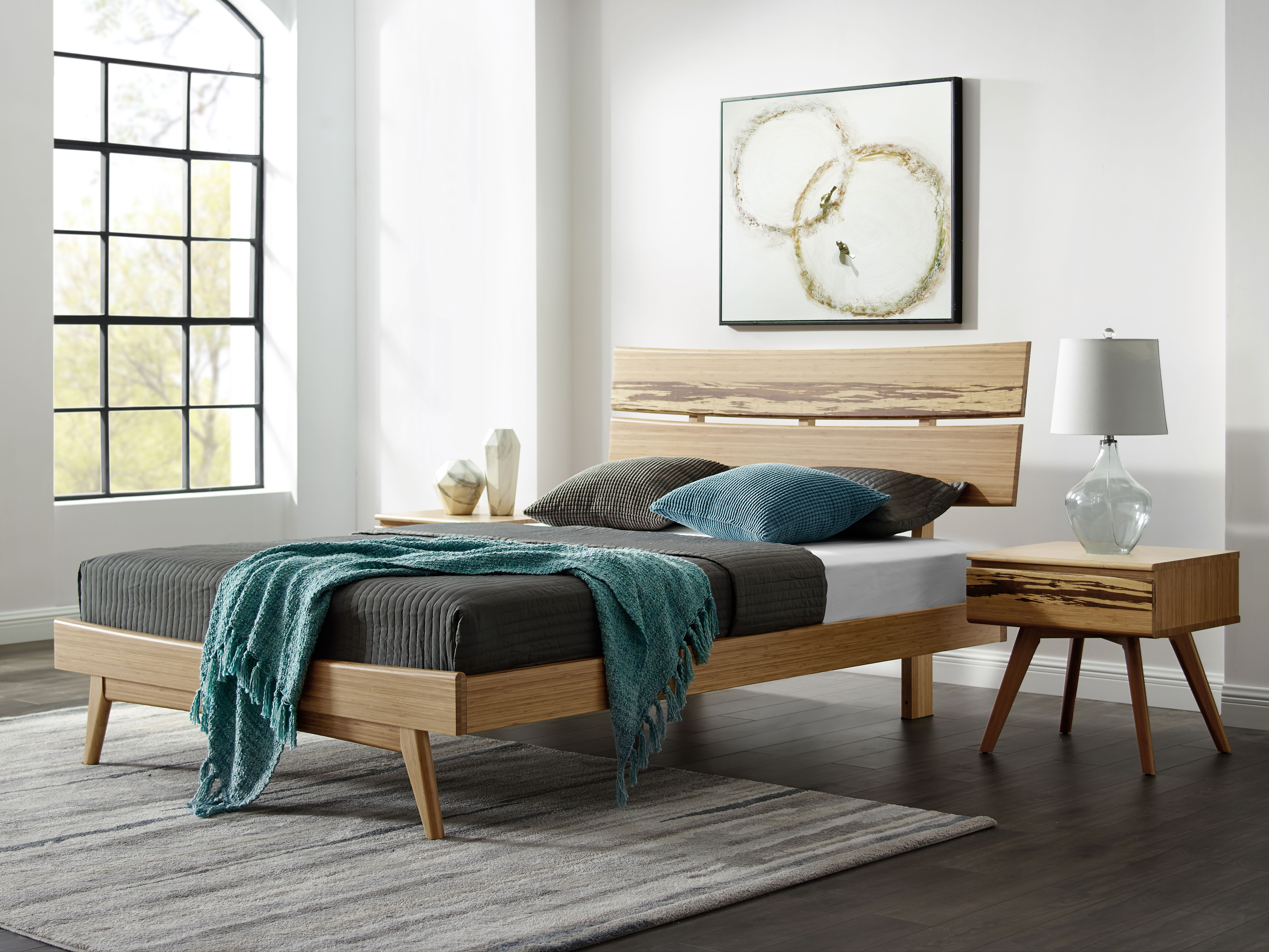 Azara Queen Platform Bed, Caramelized, by Greenington, 87" length x 64.5" width x 44" height View 10