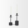 Petria Matte Black Textured Metal Taper Candle Holders, Candles & Candle Holder by Mercana, 3.75" length x 3.75" width x 13" height thumbnail 5