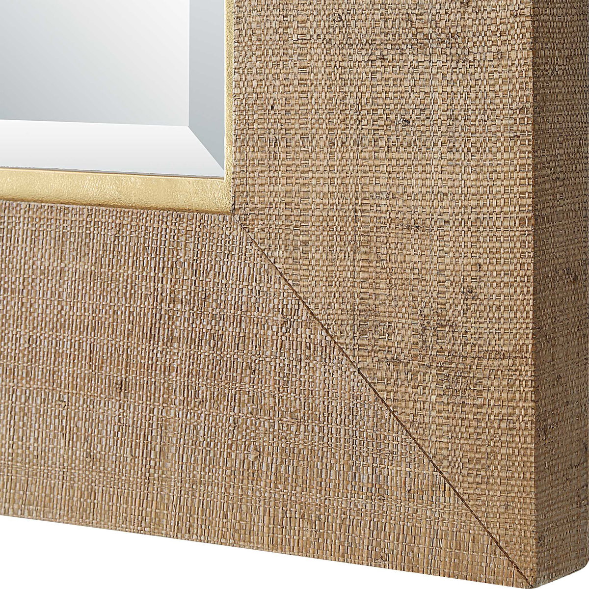 Bungalow Grass Cloth Mirror, by Uttermost, 2'8" width x 3'8.38" height x 1.5" depth View 6