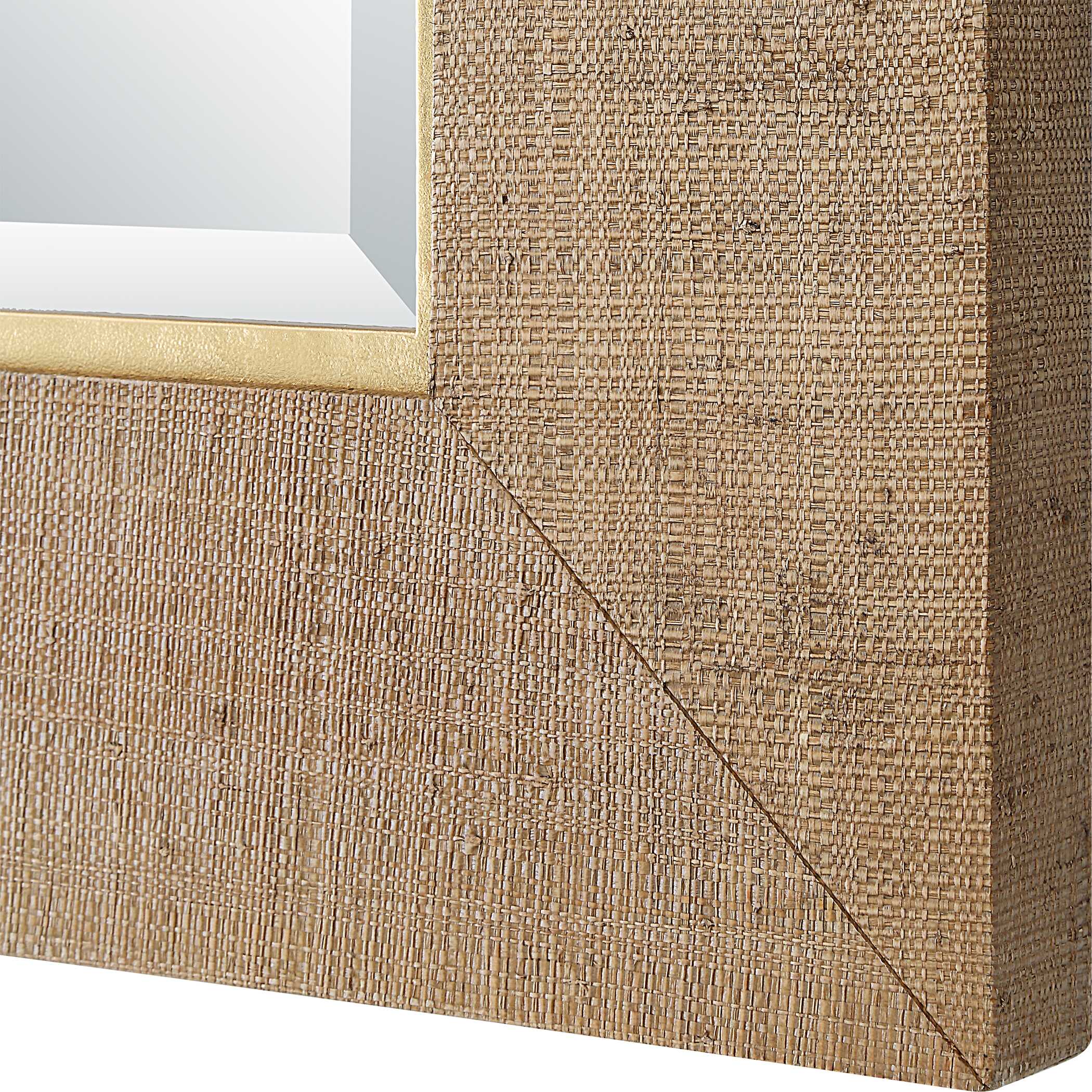 Bungalow Grass Cloth Mirror, by Uttermost, 32" width x 44.38" height x 1.5" depth View 6