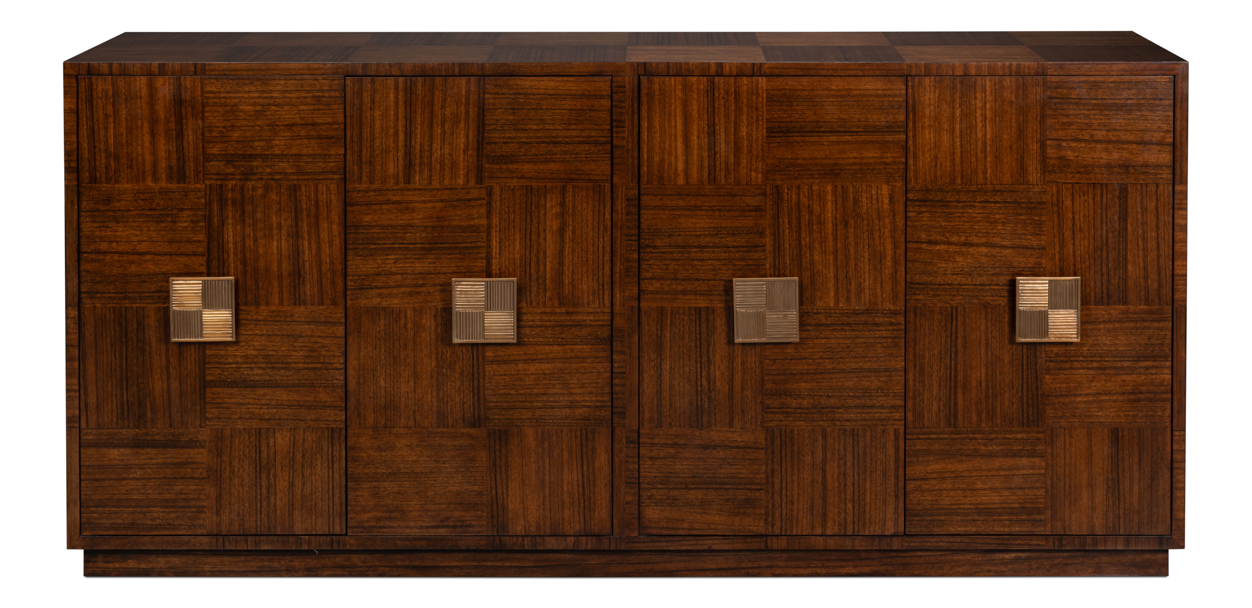 Parquet Sideboard, Cabinets & Sideboard by Sarreid, 86" length x 19" width x 45659" height View 2