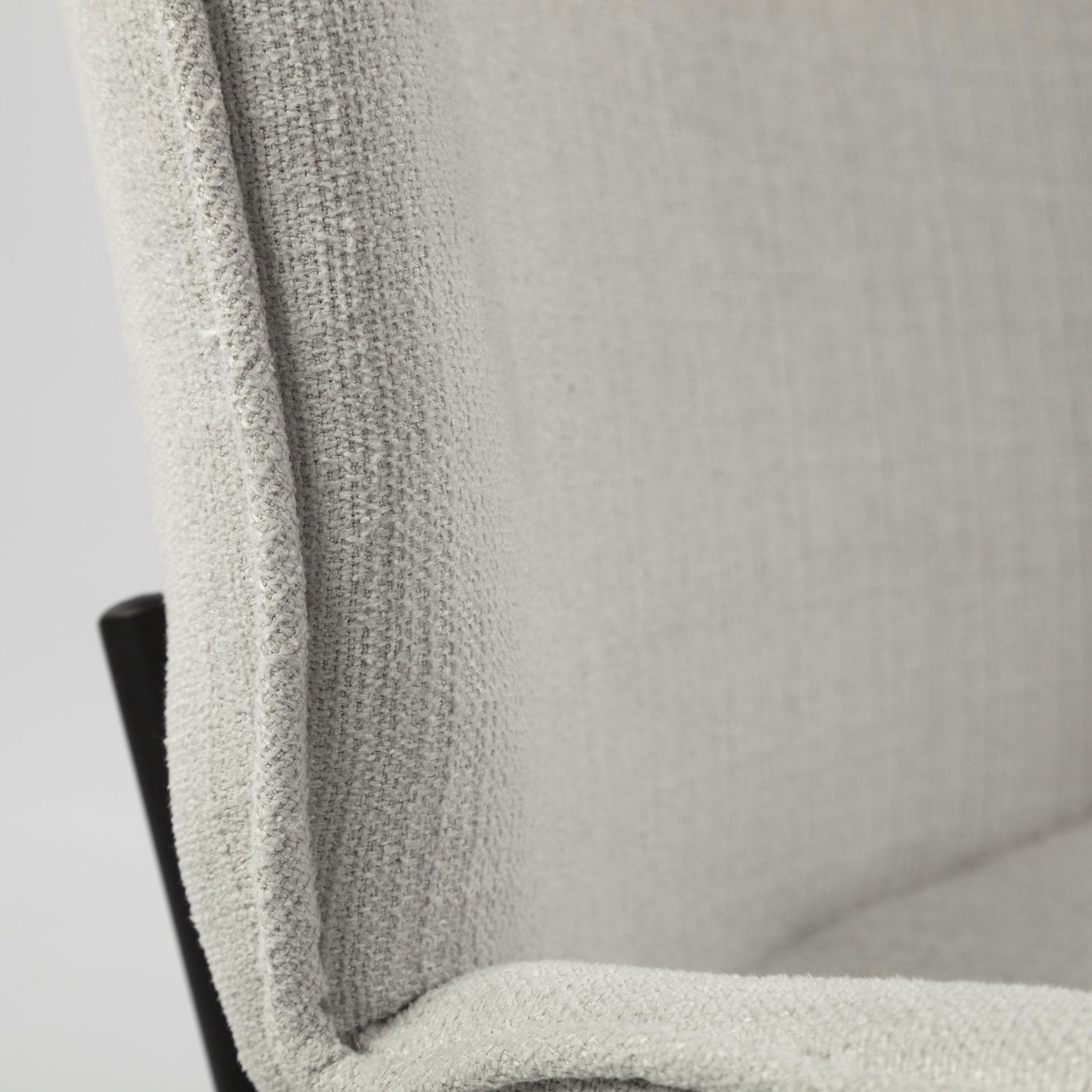 Inala White Fabric Seat Black Metal Frame Dining Chair large image 