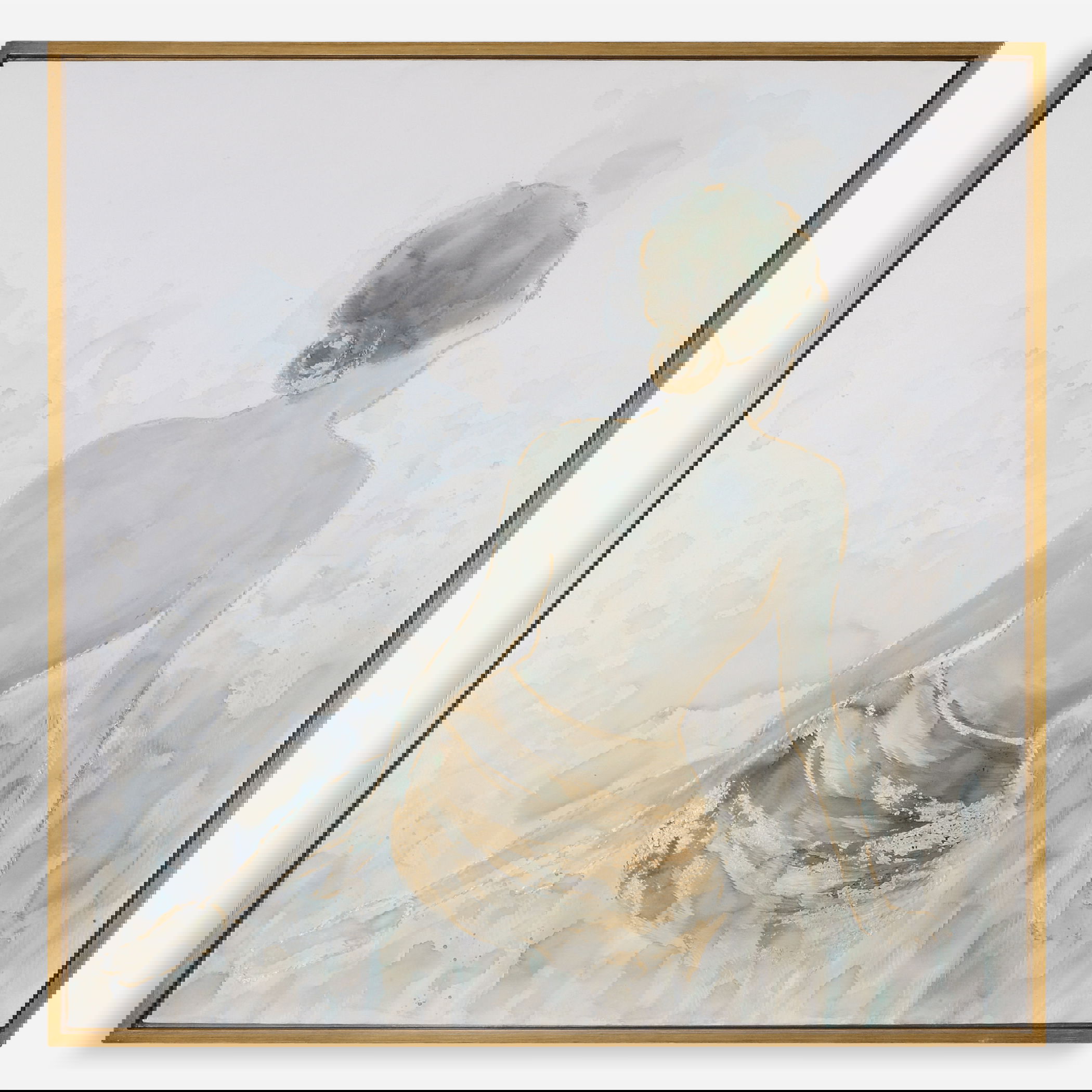 Gold Highlights Feminine Art, Painting by Uttermost, 49.75" width x 49.75" height x 1.5" depth View 1