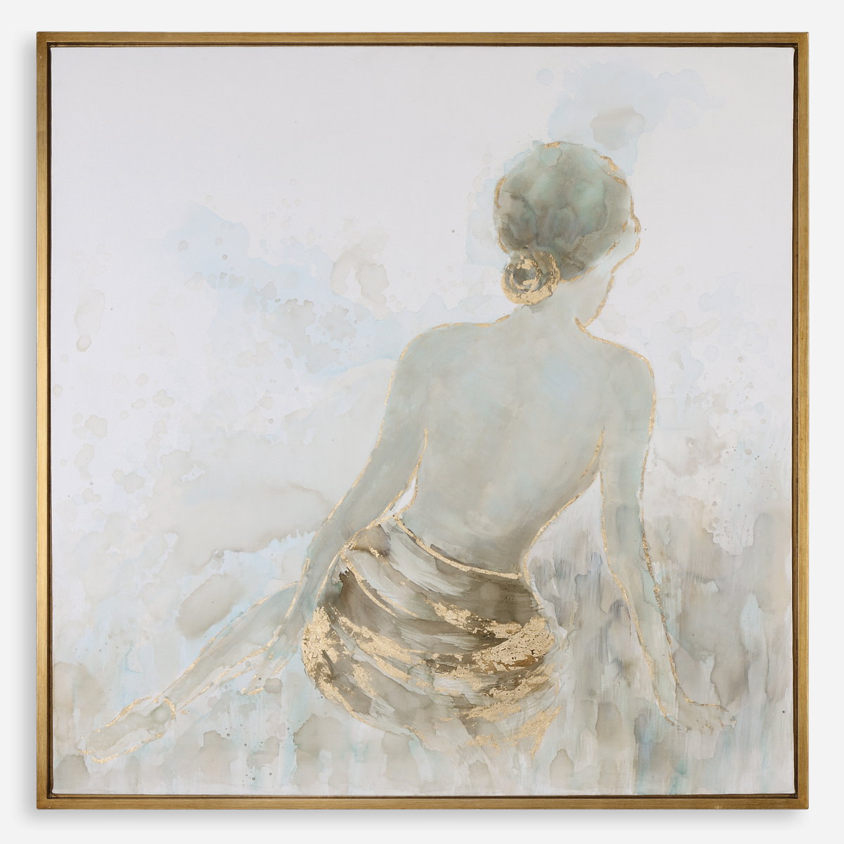 Gold Highlights Feminine Art, Painting by Uttermost, 49.75" width x 49.75" height x 1.5" depth View 1