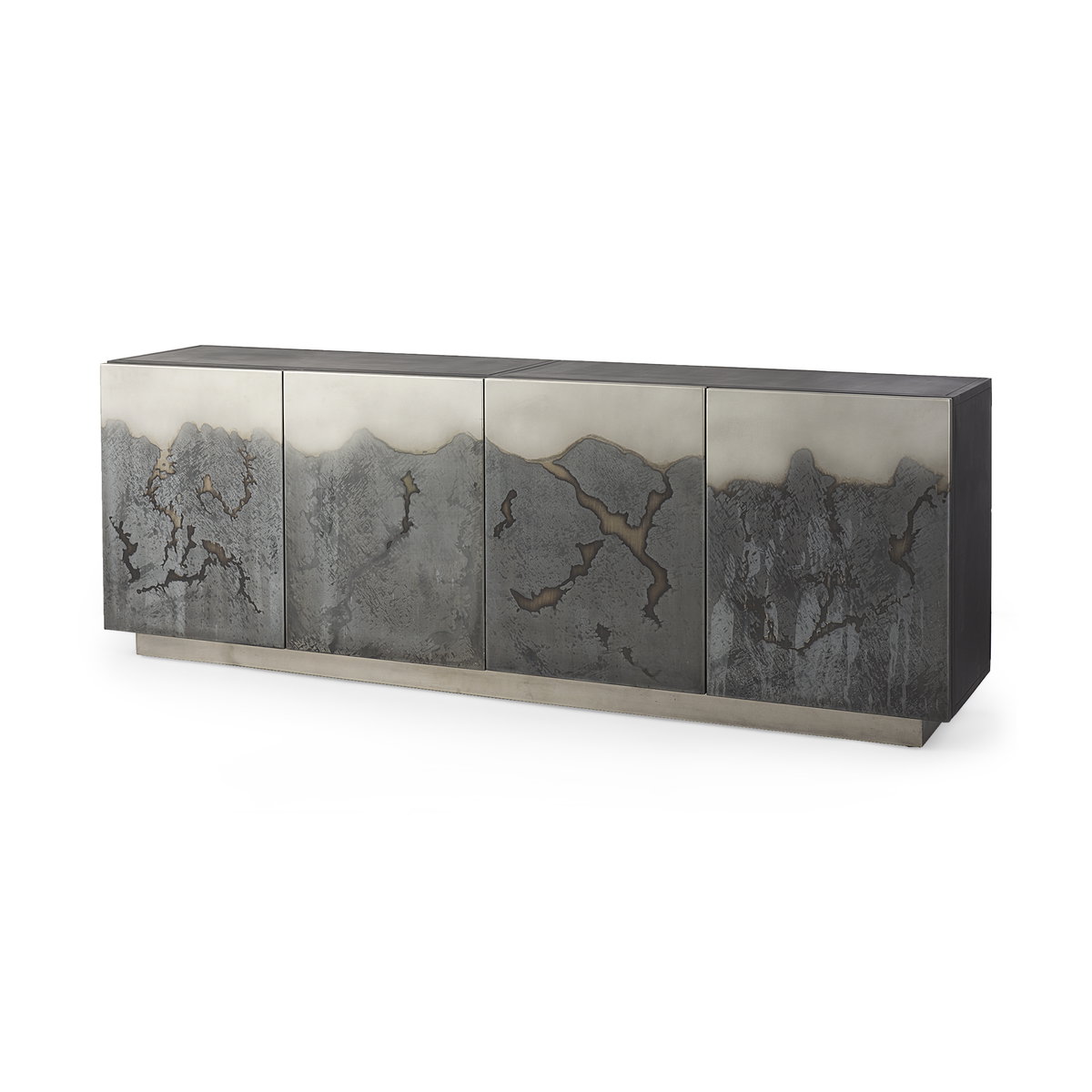 Roxdale  Acid Wash Metal Sideboard, Sideboards & Buffet by Mercana, 82" length x 18" width x 29" height View 1
