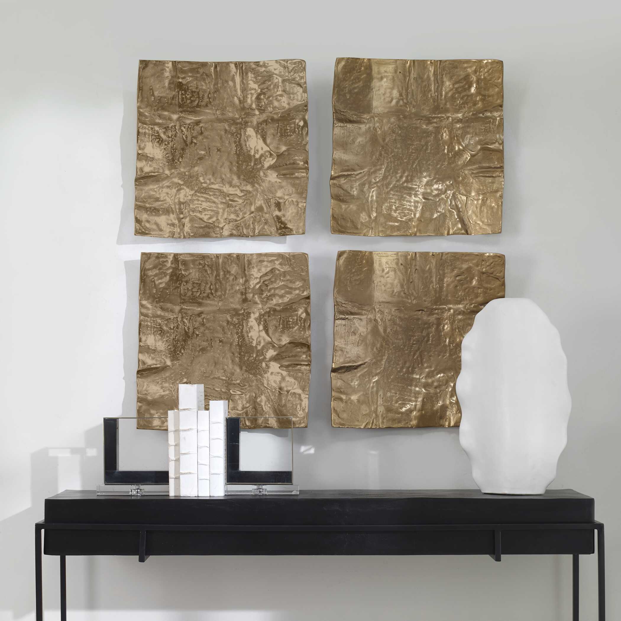 Archive Brass Wall Decor, Sculptural Wall Art by Uttermost, 19" width x 19" height x 4" depth View 9
